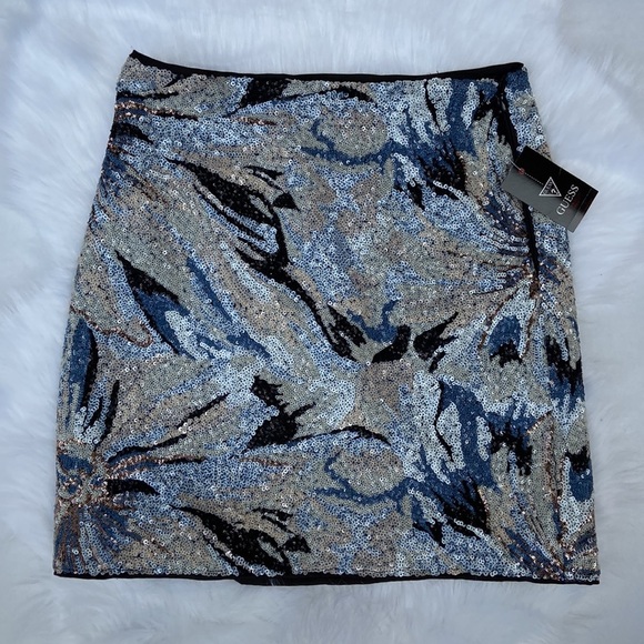 New GUESS Staci Sequin Skirt SZ S - Picture 5 of 7